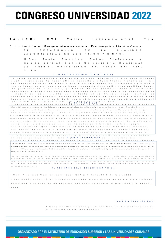 STRATEGY OF SURMOURNING FOR THE DEVELOPMENT OF THE LABORIOUSNESS QUALITY IN THE YOUNG CHILDRENS X.