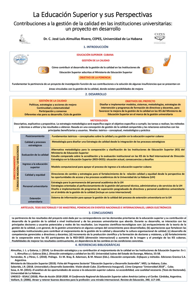 Contributions to the quality management at university institutions: a developing project.