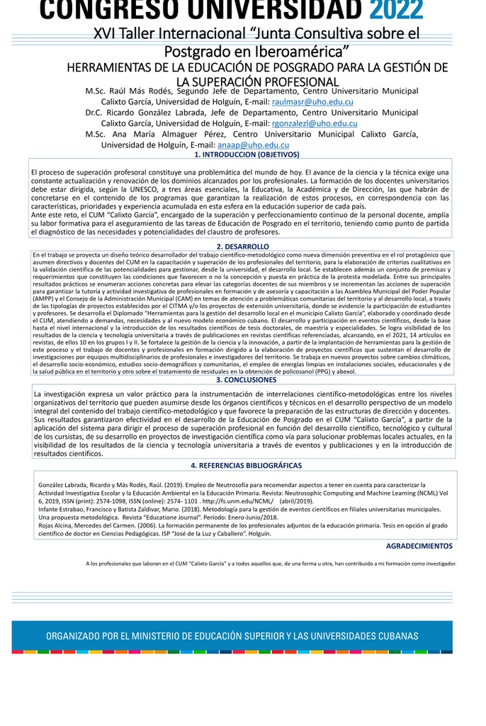 POSTGRADUATE EDUCATION TOOLS FOR THE MANAGEMENT OF PROFESSIONAL IMPROVEMENT